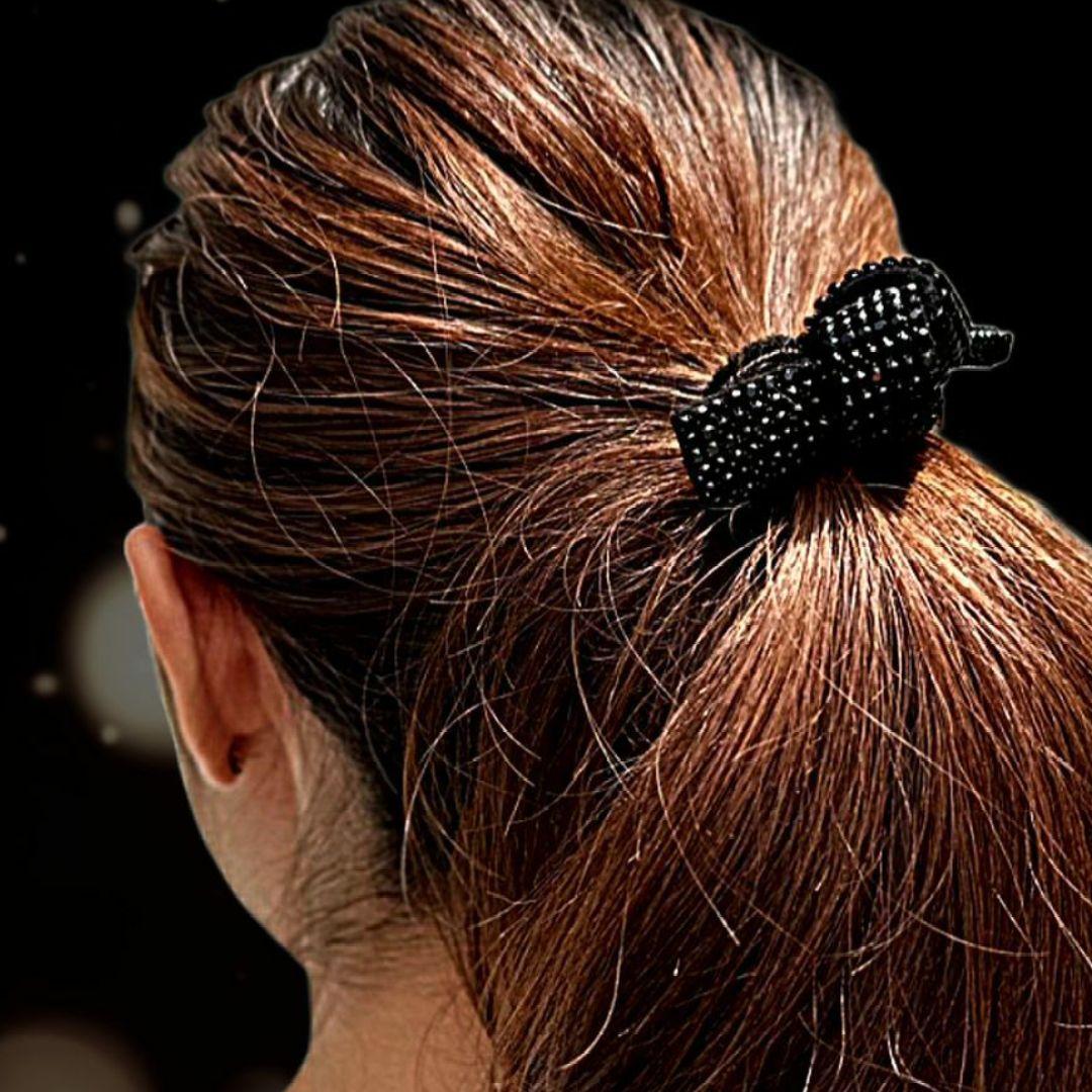 acca アッカ オードリー ポニー リボンゴム ブラック