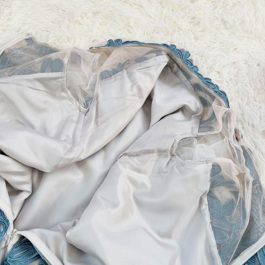 GRACE CONTINENTAL　サテンコード刺繍ワンピース　フォーマル　36