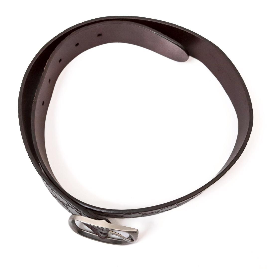 GUCCI グッチシマ 厚革ベルト 幅4cm 84cm±5 伊製 1058