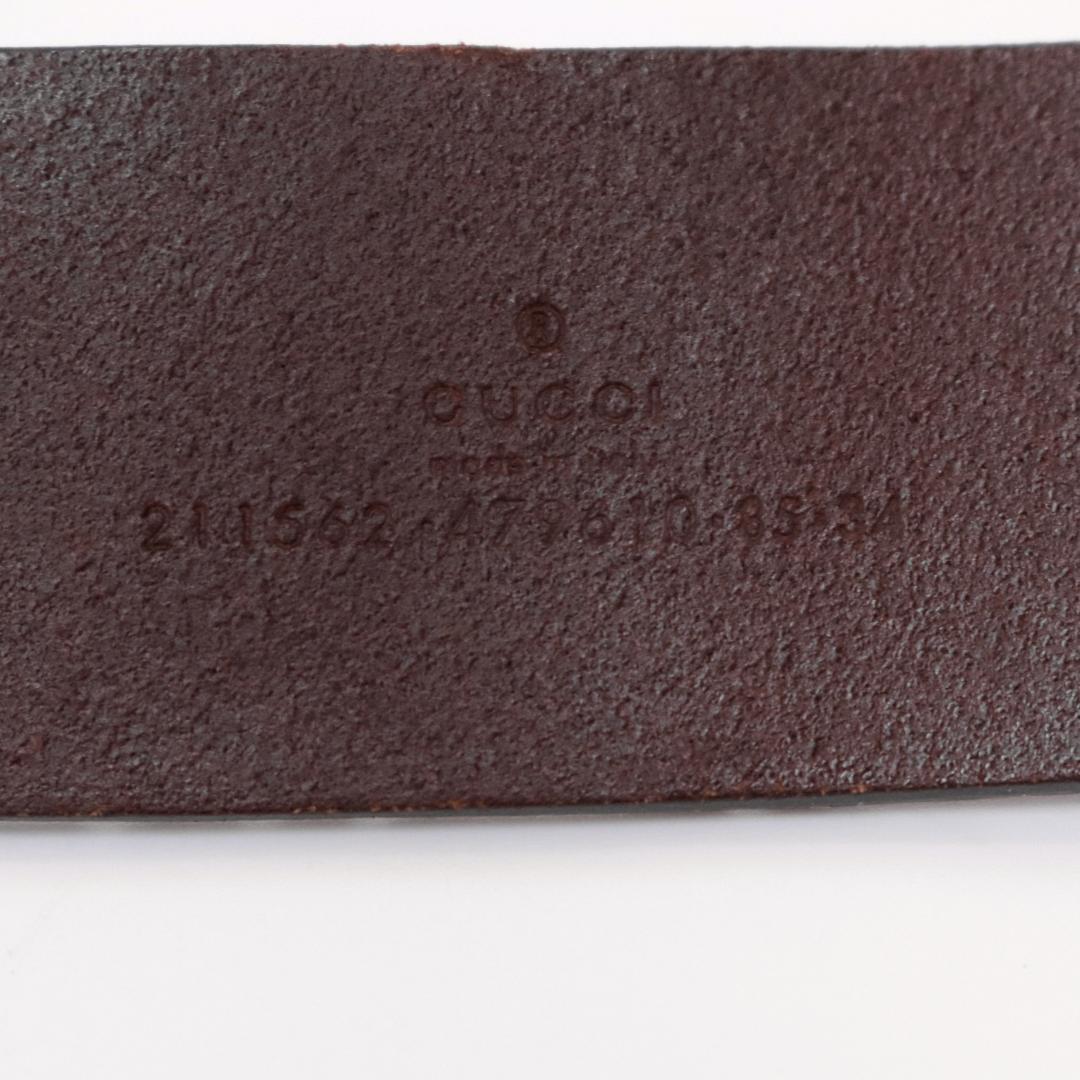 GUCCI グッチシマ 厚革ベルト 幅4cm 84cm±5 伊製 1058