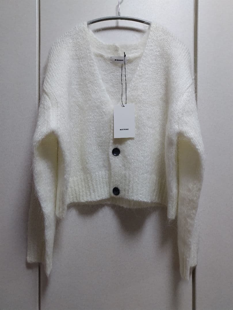 ※はるお※ミースロエ／ホリデーシャギーニットカーデ【WHT】新品・タグ付き