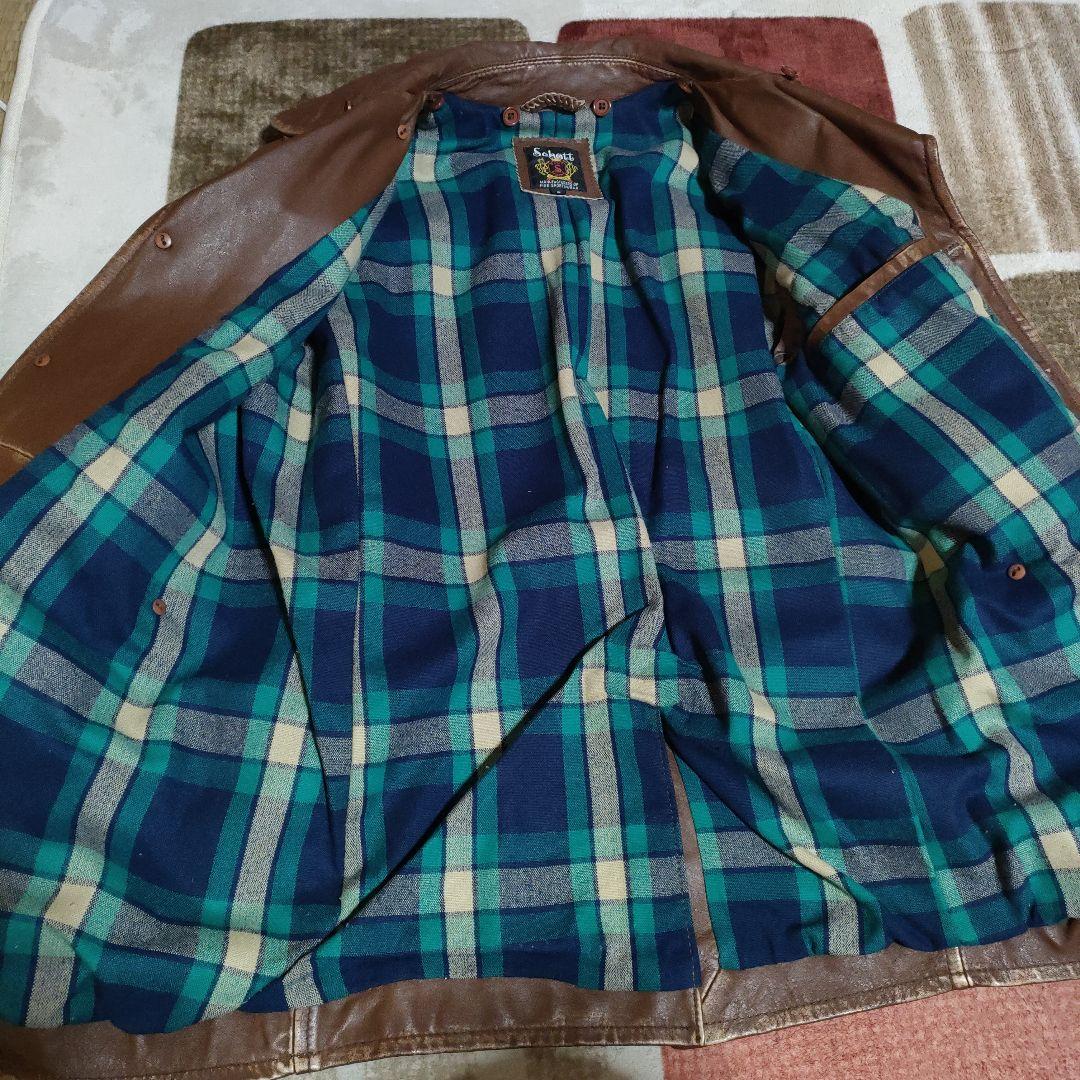 レアSchottボア襟現行タグ フリンジジャケットダメージ加工、交換可