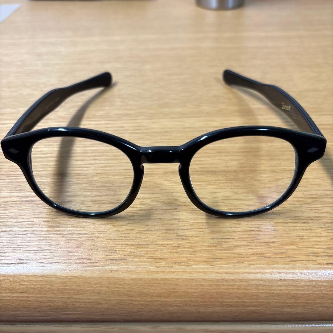 Uncrowd ブラック ラウンド型メガネ