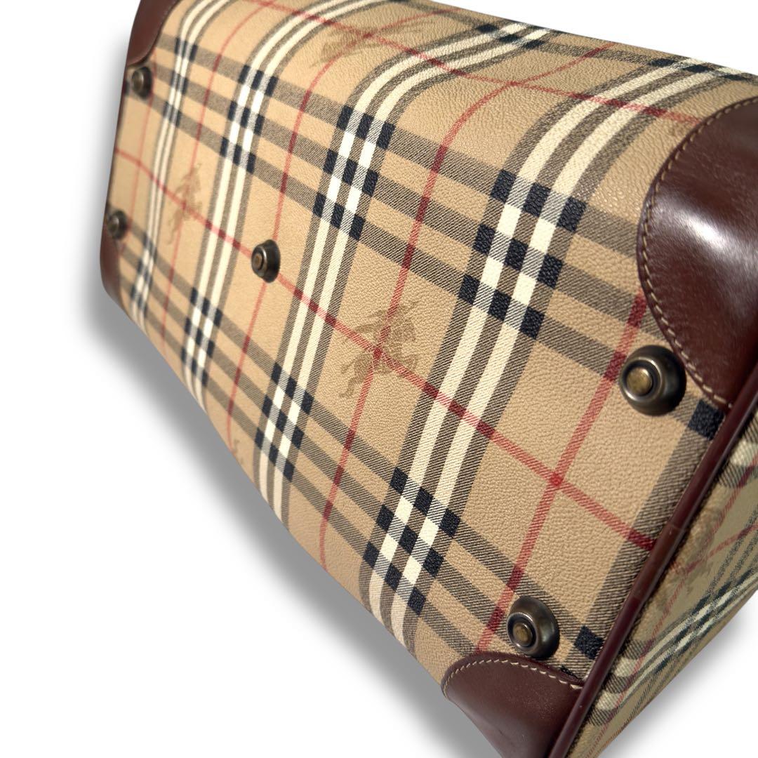 バーバリー　ボストンバッグ　ノバチェック　シャドーホース　レザー　大容量 旅行