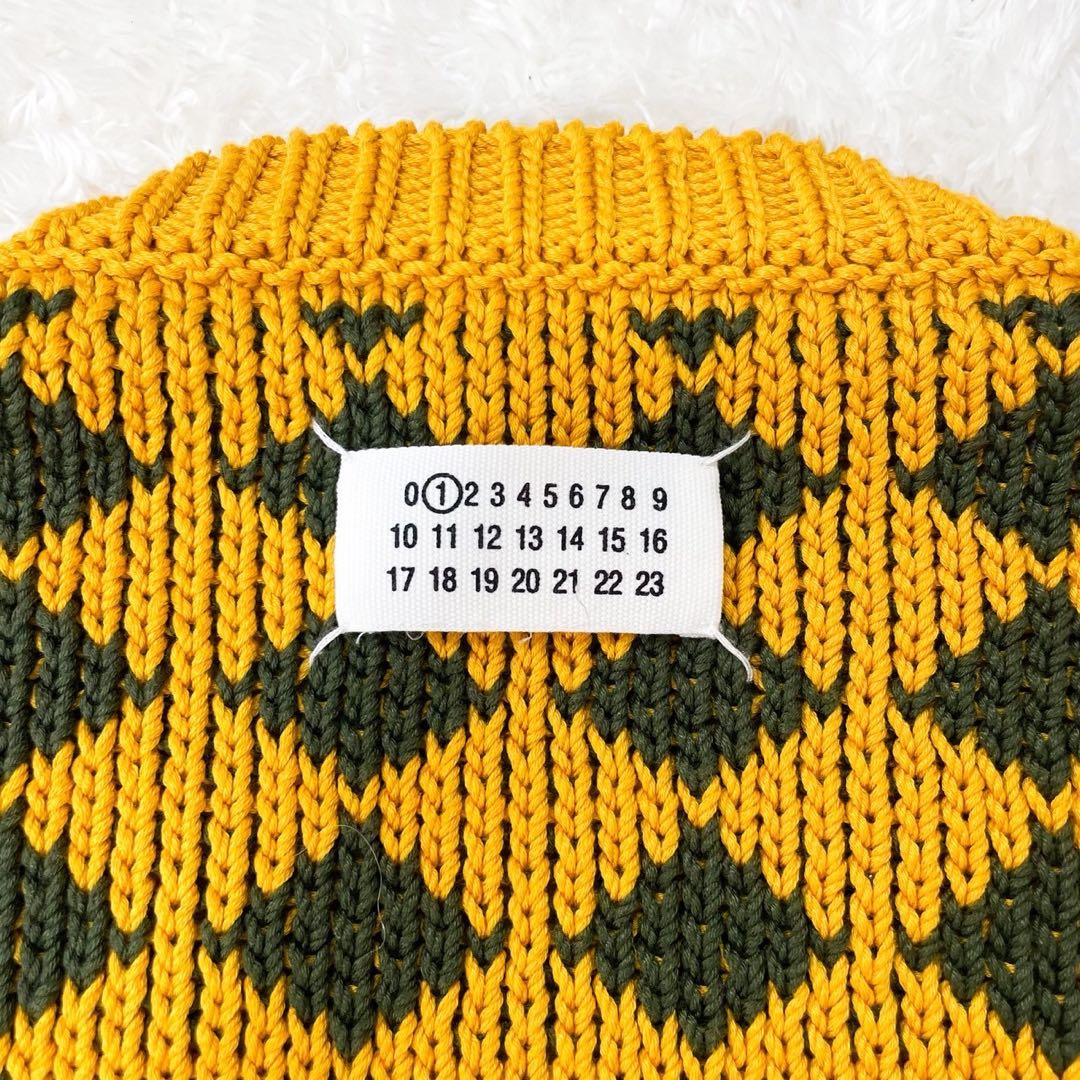 未使用級 メゾンマルジェラ オーバーサイズ リバースニットセーター イエロー