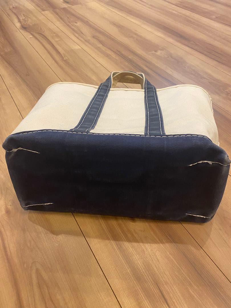 80s エルエルビーン　トートバッグ　2色ギザタグ　ネイビー　フェード　M