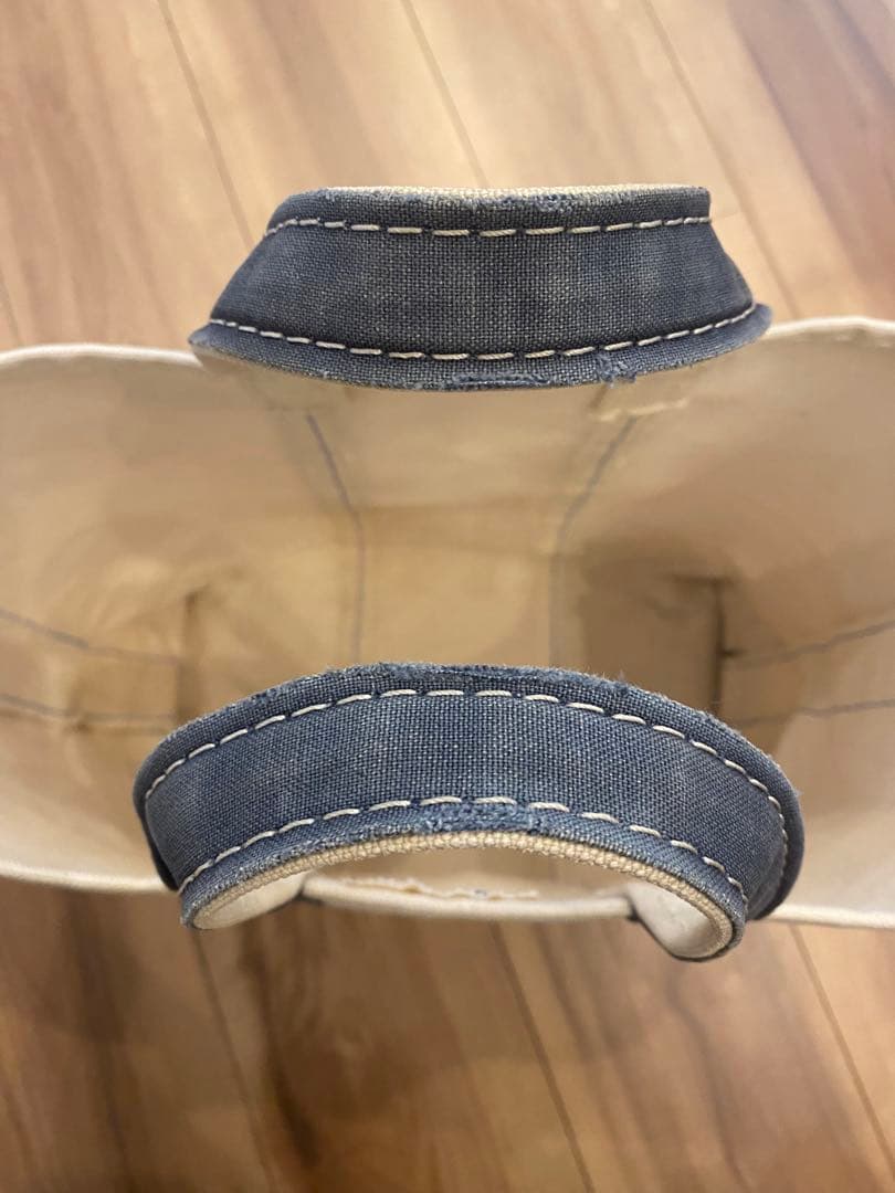 80s エルエルビーン　トートバッグ　2色ギザタグ　ネイビー　フェード　M