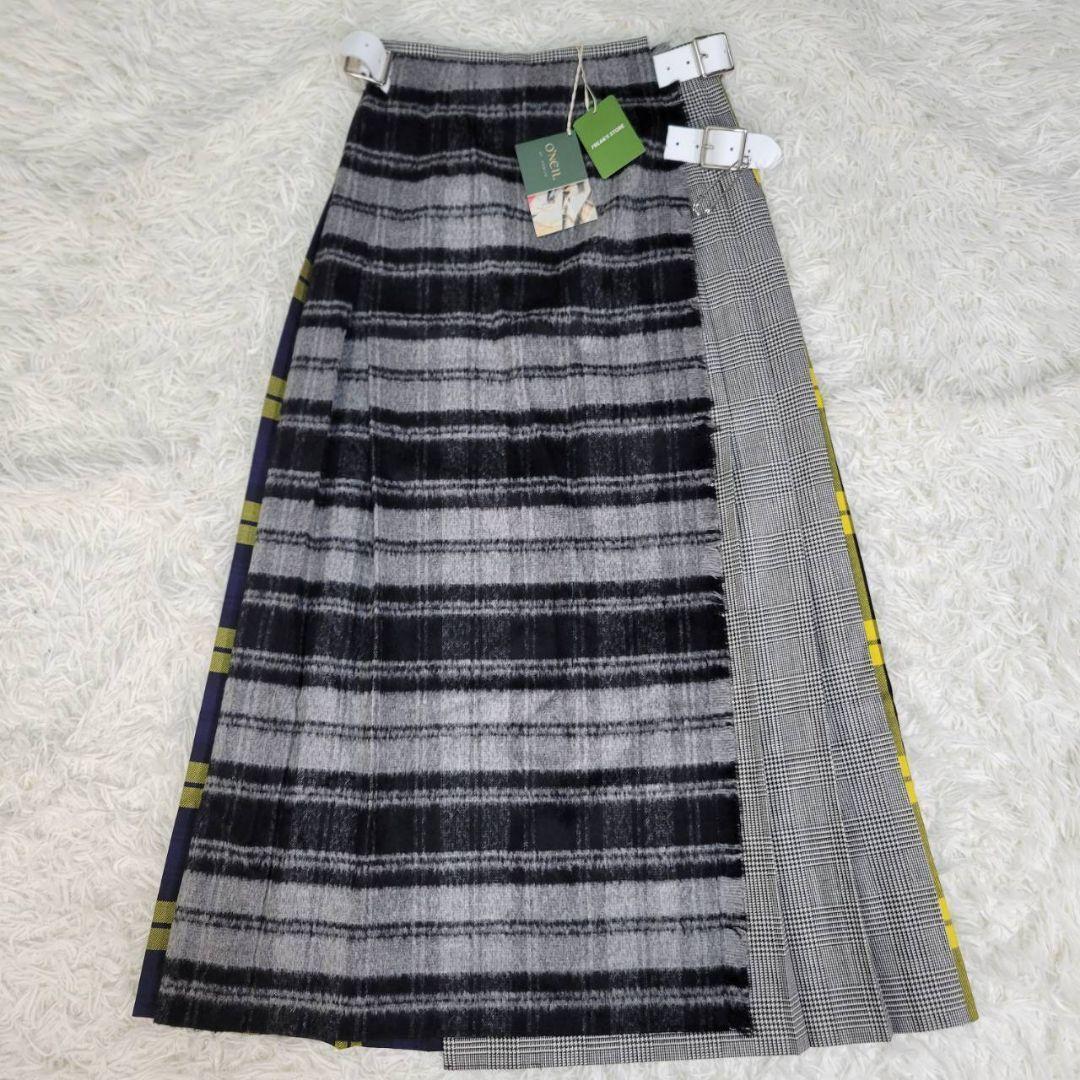 新品★オニールオブダブリン　フリークストア別注　チェック　ロングスカート　ウール