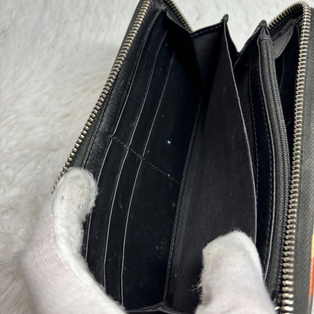 ✨高級✨ グッチ GGスプリーム PVC クーリエ 長財布 ラウンドファスナー