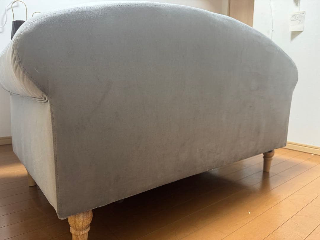 user_2ee9868a　アンティーク風グレー 2人掛けソファ