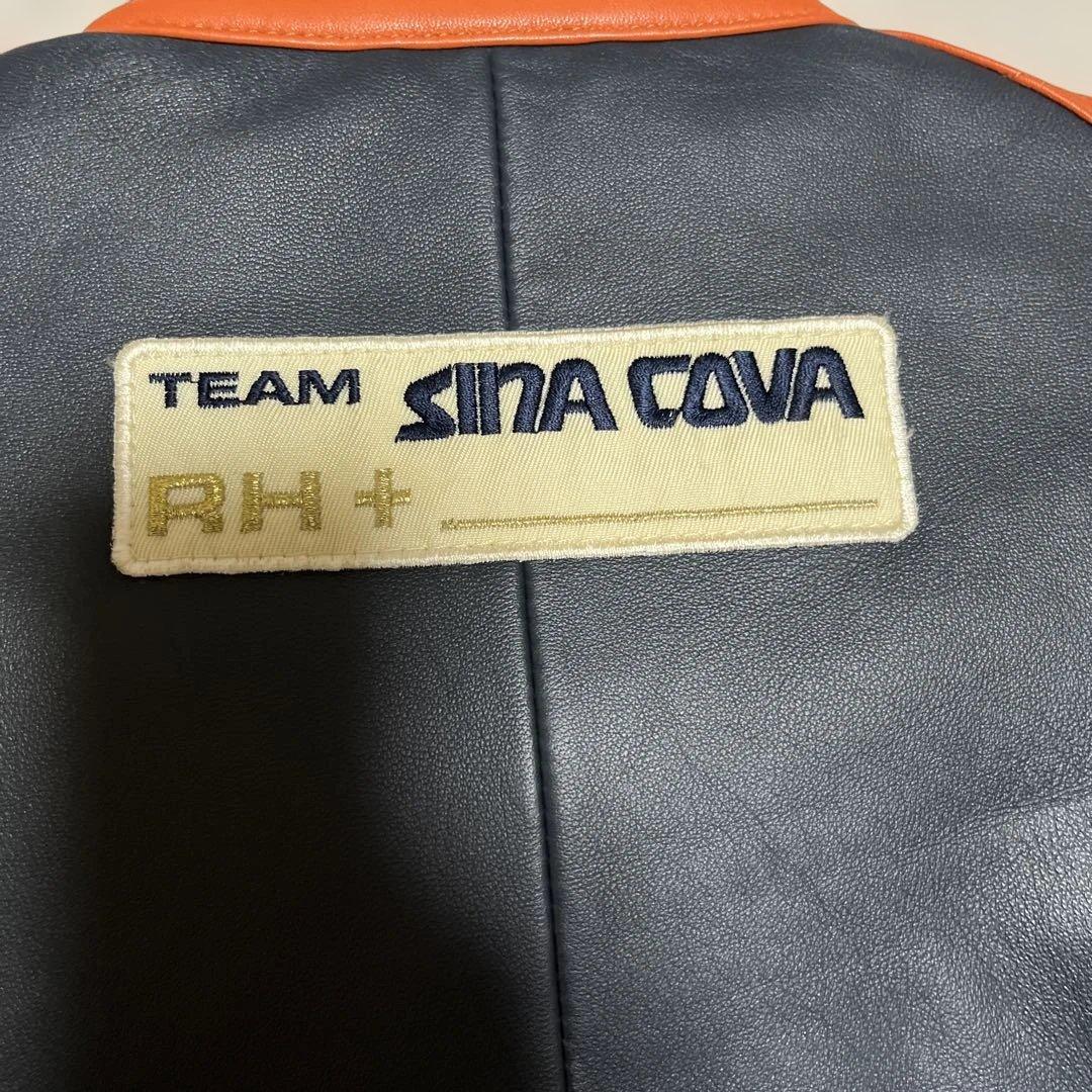 SINA COVA レザー ジャケット 黒とオレンジ