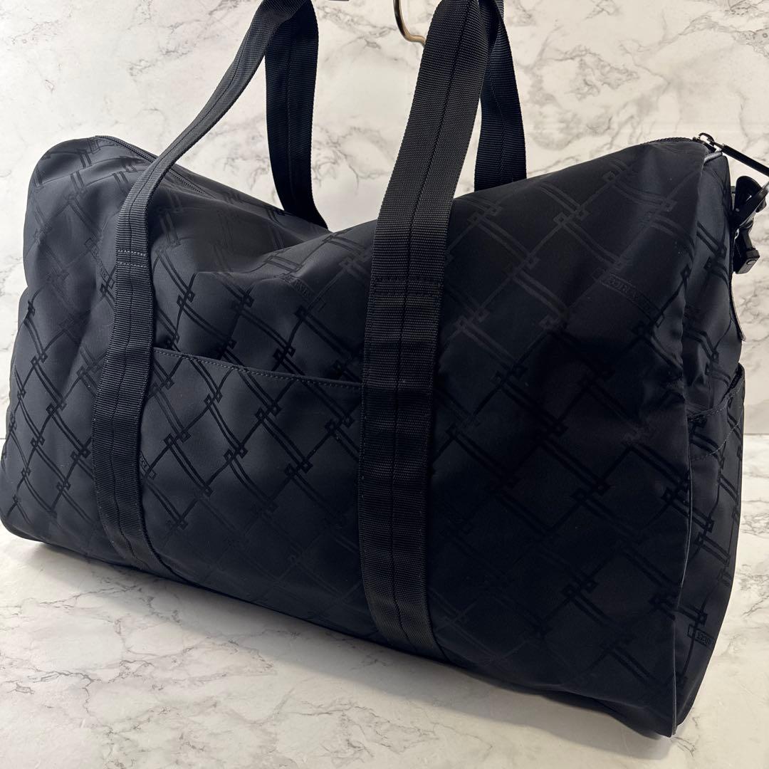 ほぼ未使用品 NINA RICCI ニナリッチ ナイロン総柄 ボストンバッグ 黒