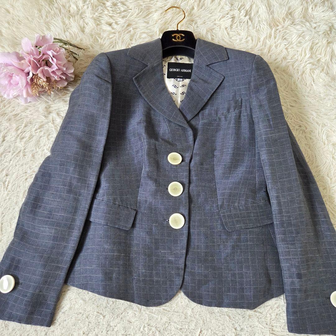 ジョルジオアルマーニ BORGO21 リネン シルク混 パンツスーツ 38 M