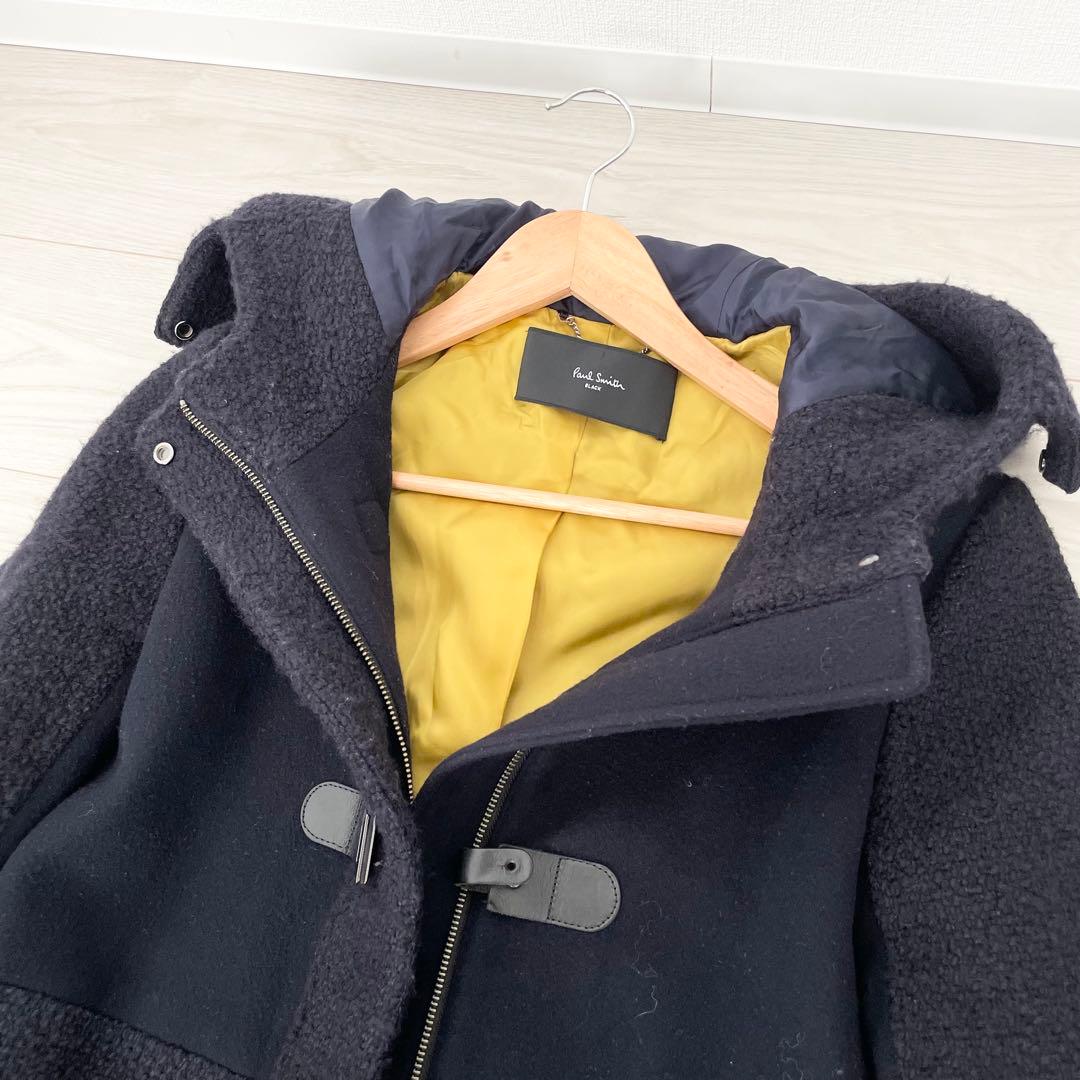 美品✨ポールスミス ニット切替 ダッフルコート 40 ネイビー ロング丈 ウール