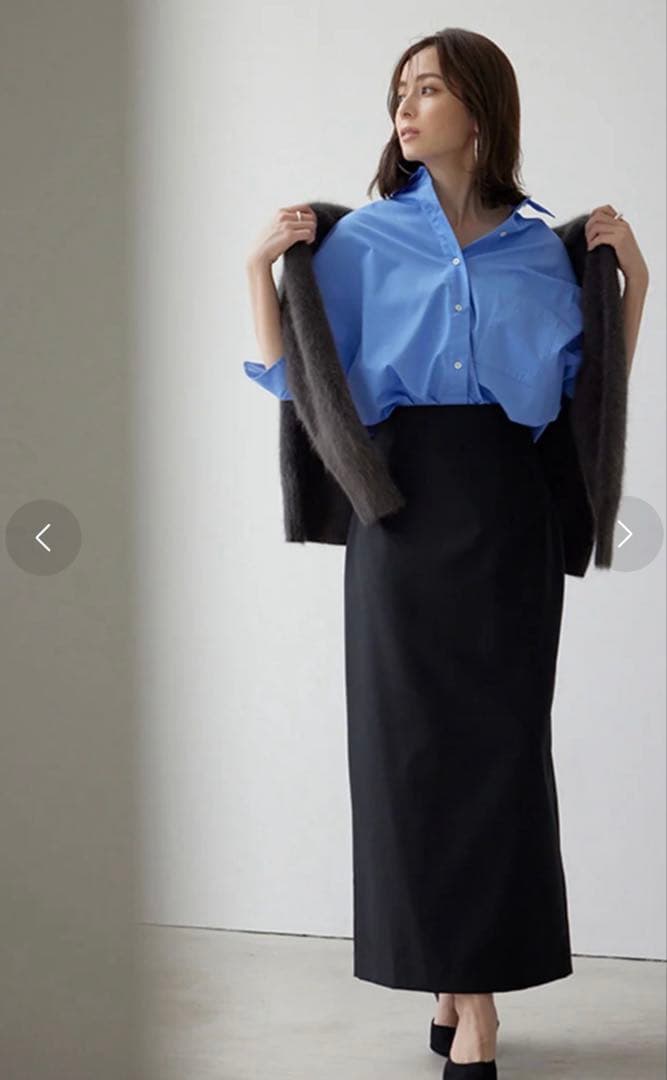 アニュアンスanuansスタンダードシャツブルーFREE