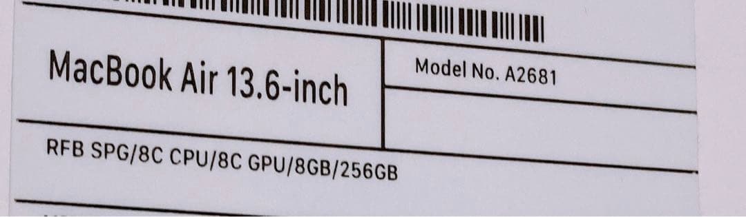 Apple MacBook Air ノートパソコン 13.6インチ