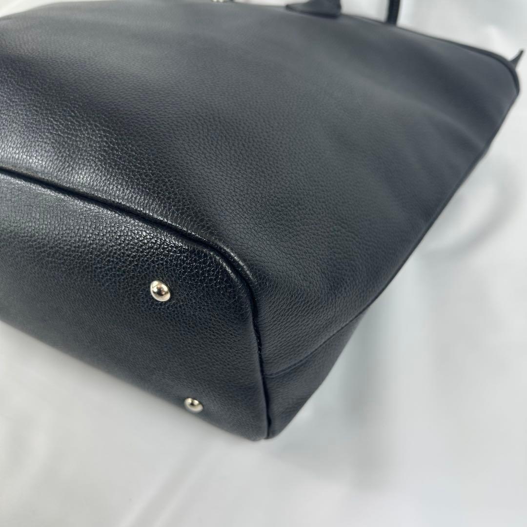 【専用】 hinn トートバッグ レザー シボ 大容量 ファスナー付 A4可能