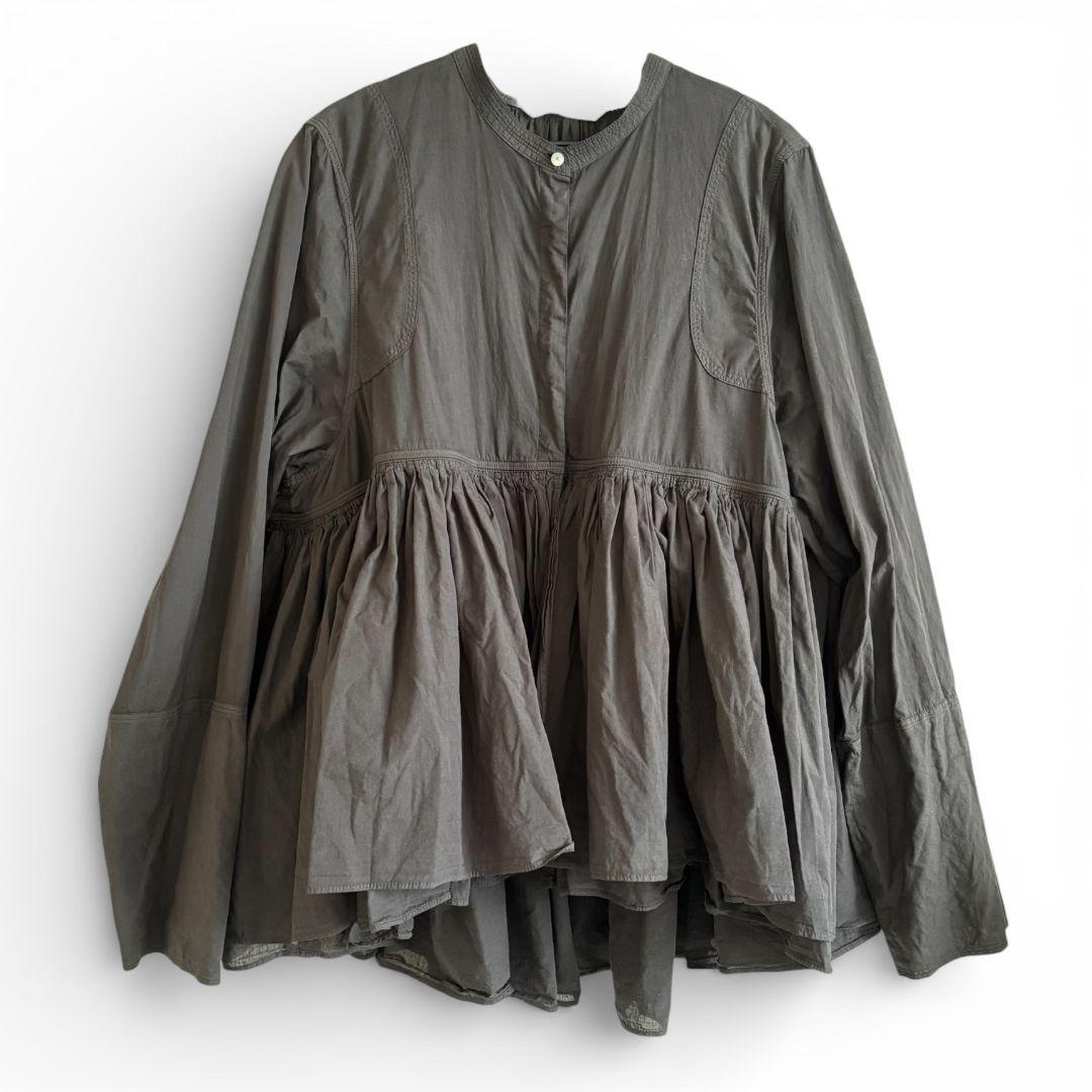 Curensology レイヤードギャザーブラウス グレー