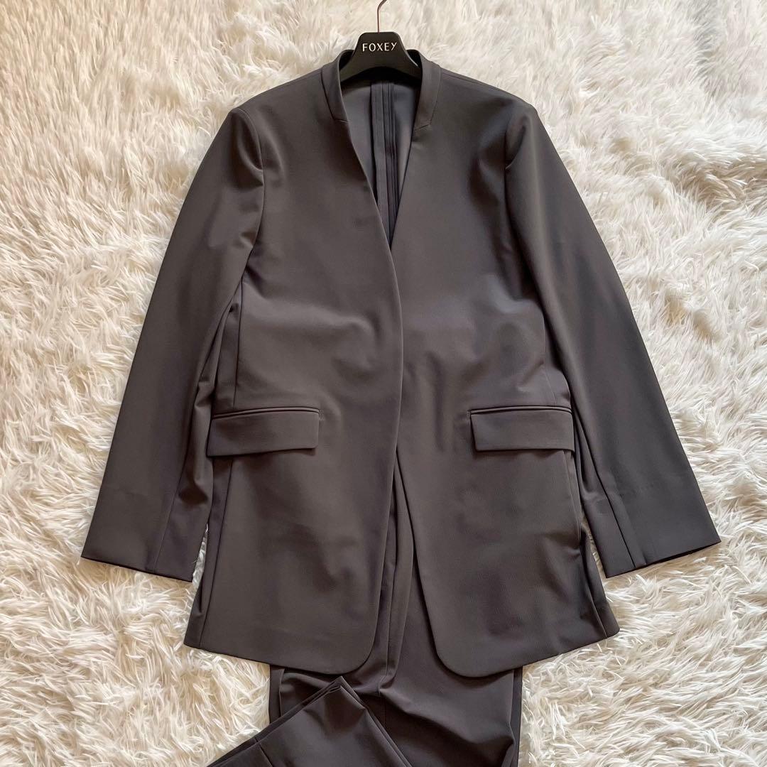 未使用級✨ プラステ ハイストレッチトリコットカラーレスジャケット セット L