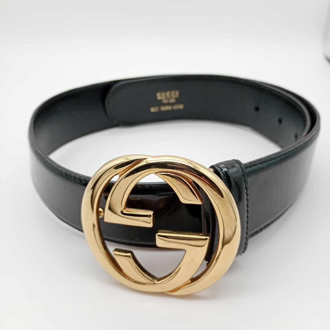 GUCCI ブラック ダブルGロゴ ベルト 70/28