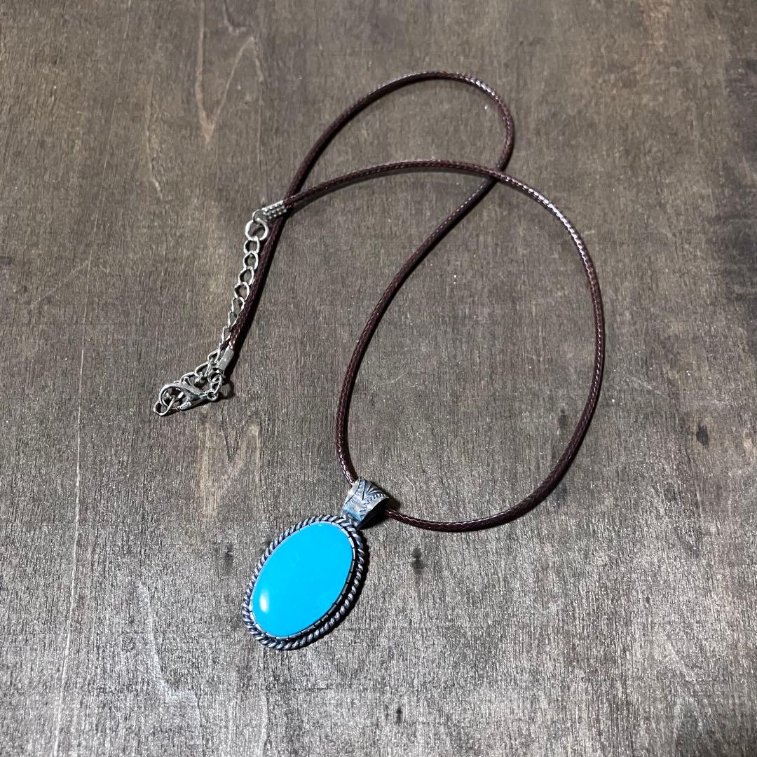 にゅ様　オーダー品　スリーピングビューティー　ターコイズ　シルバー　ネックレス