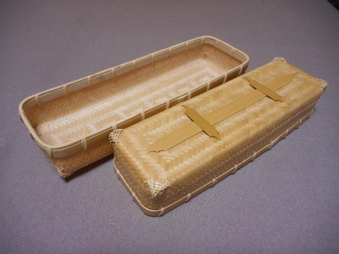 【竹細工】K.　網代編みランチボックス２個セット