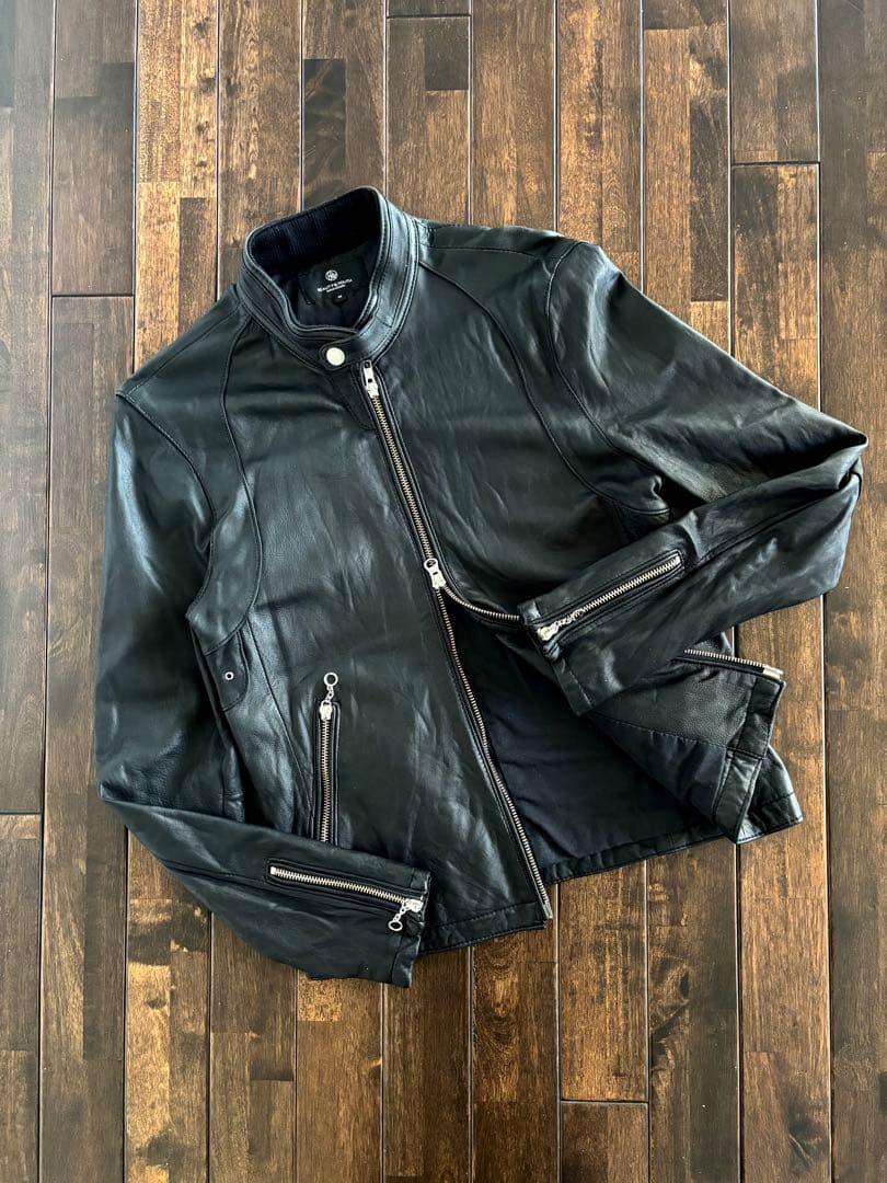 BEAUTY&YOUTH/シープレザー シングル ライダースJKT ブラック M