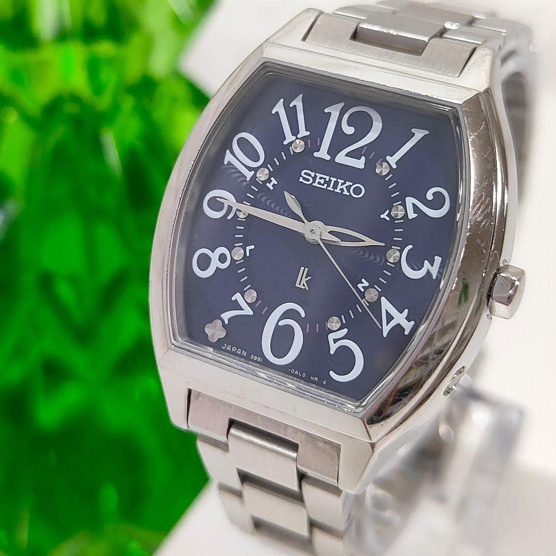 ルキア セイコー ネイビー トノー型 レディース腕時計