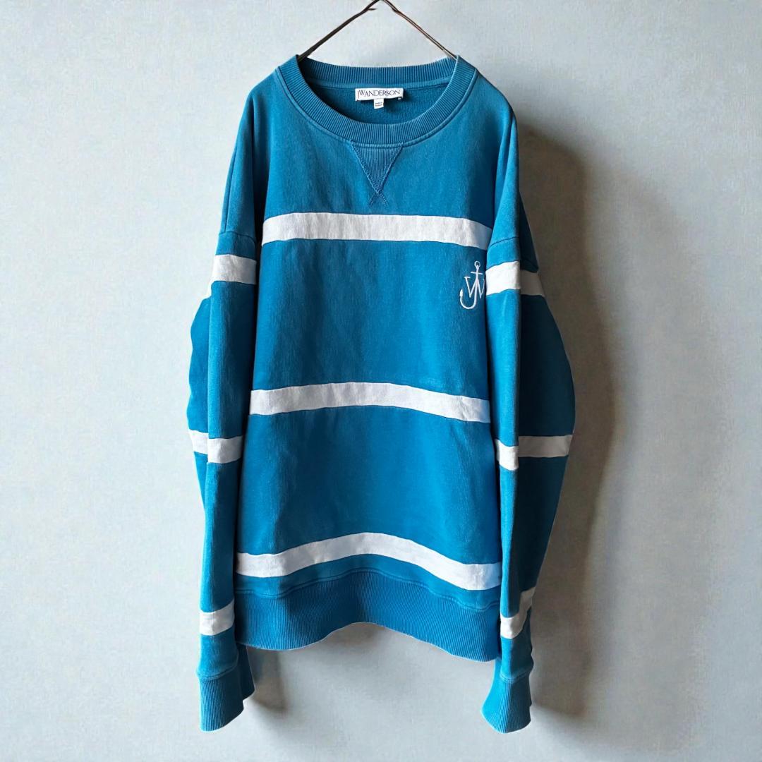 J.W.Anderson 24ss ボーダースウェット 青 M