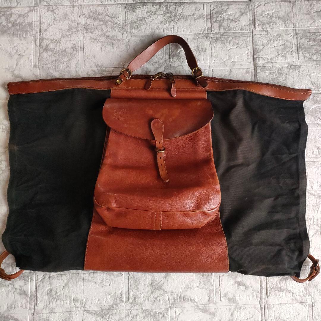 IL BISONTE　キャンバスレザー 3WAY キャンディバッグ　イタリア製