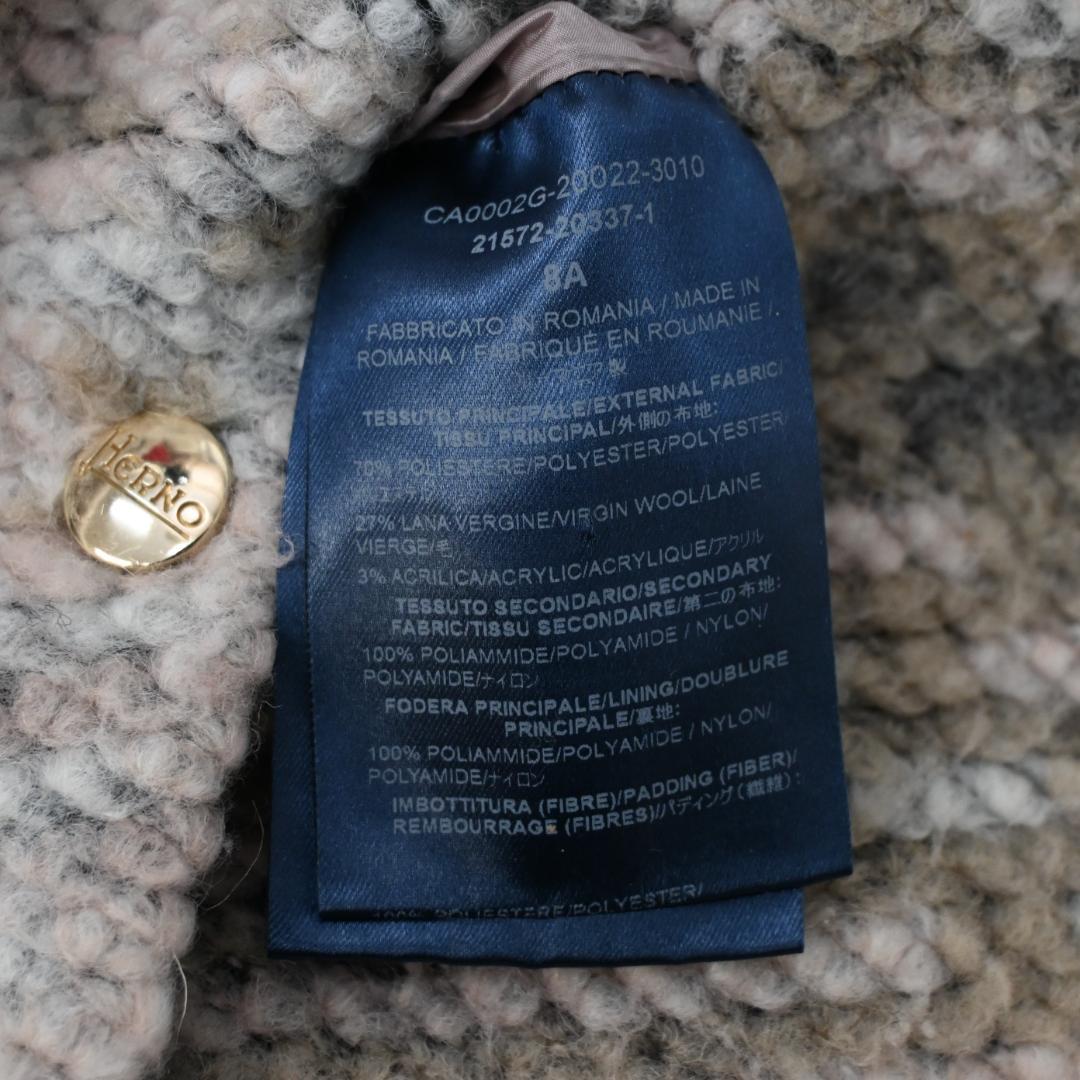 48510★年HERNO ヘルノ ダウンジャケット ツイード切替 ”