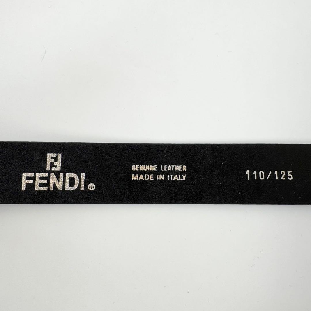 【極美品】フェンディ ベルト ズッカ柄 シルバー金具 レザー ブラック