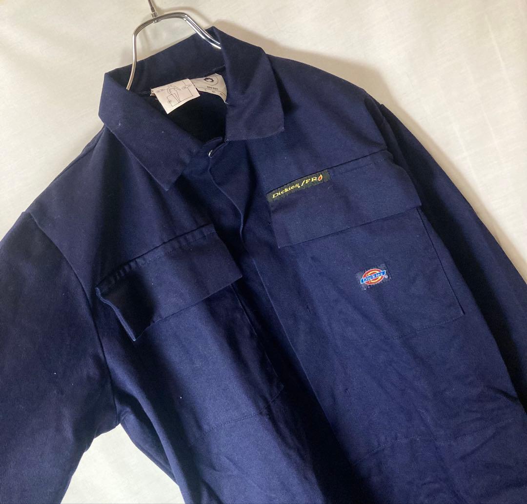 希少古着Dickiesディッキーズ ダークネイビーオールインワンツナギ ゆったり