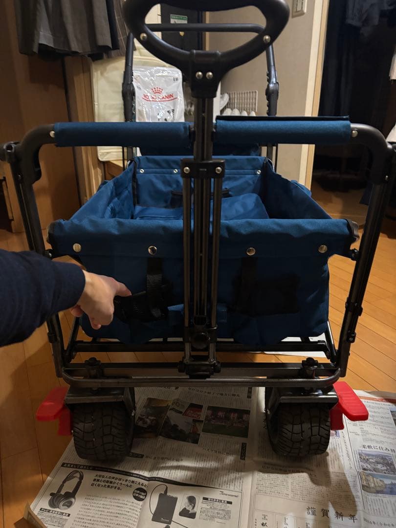 TMZ折りたたみキャリーカート ネイビー