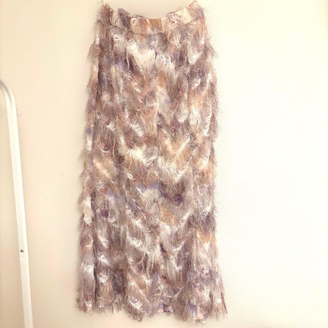 Ray BEAMS プリントフリンジ マーメイドスカート