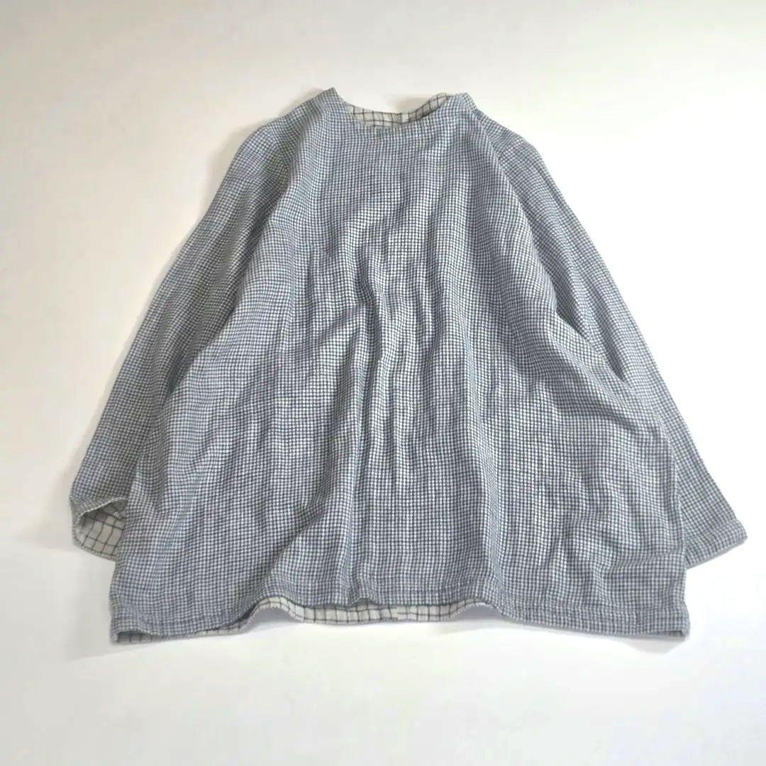 45R フォーティファイブアール　ふわふわ二重織deTシャツブラウス　インディゴ