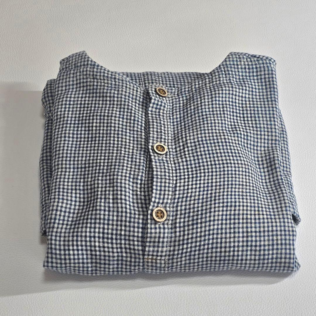 45R フォーティファイブアール　ふわふわ二重織deTシャツブラウス　インディゴ