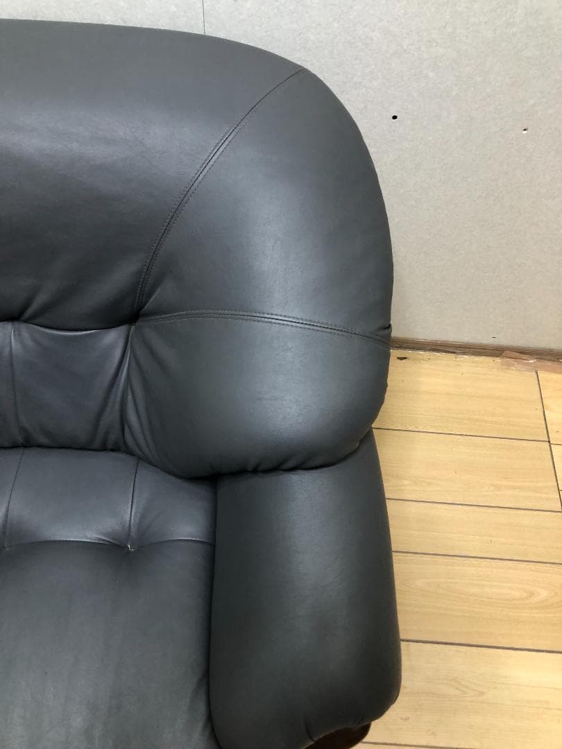 送料無料 ソファ 一人掛け レザー 本革風 木製フレーム モダン 75032-