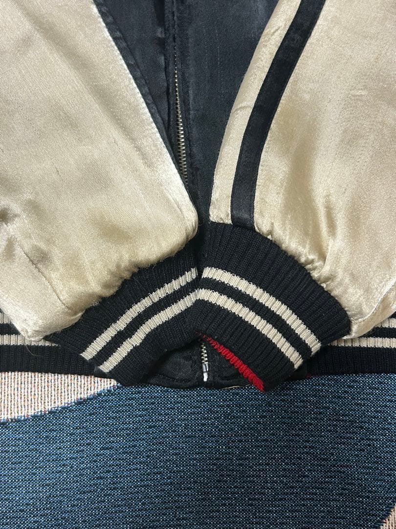 m*♡様 80s スカジャン リバーシブル キルティング 舞妓 富士山 アメカジ