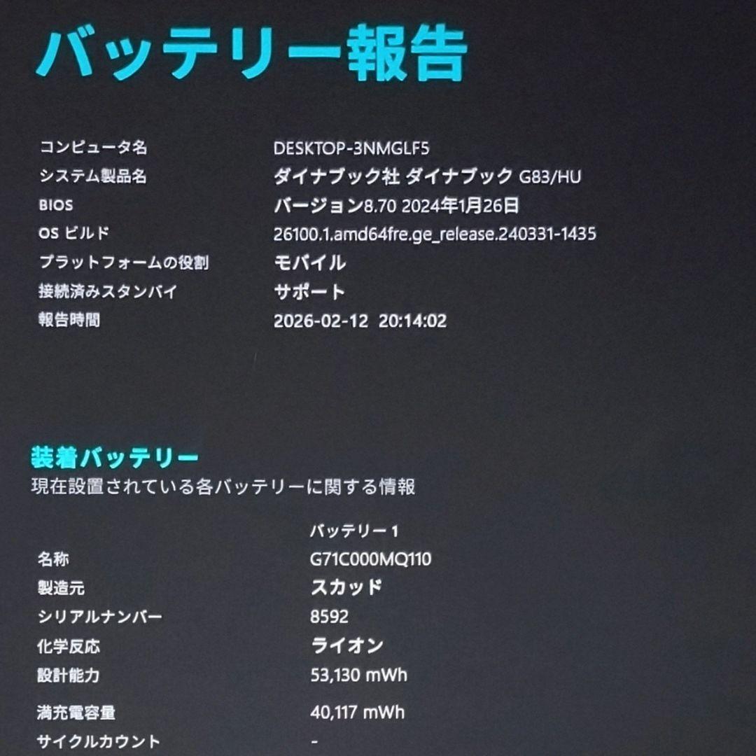 G83HU/11世代i7/SSD 512GB/16GB/FHD/13.3型