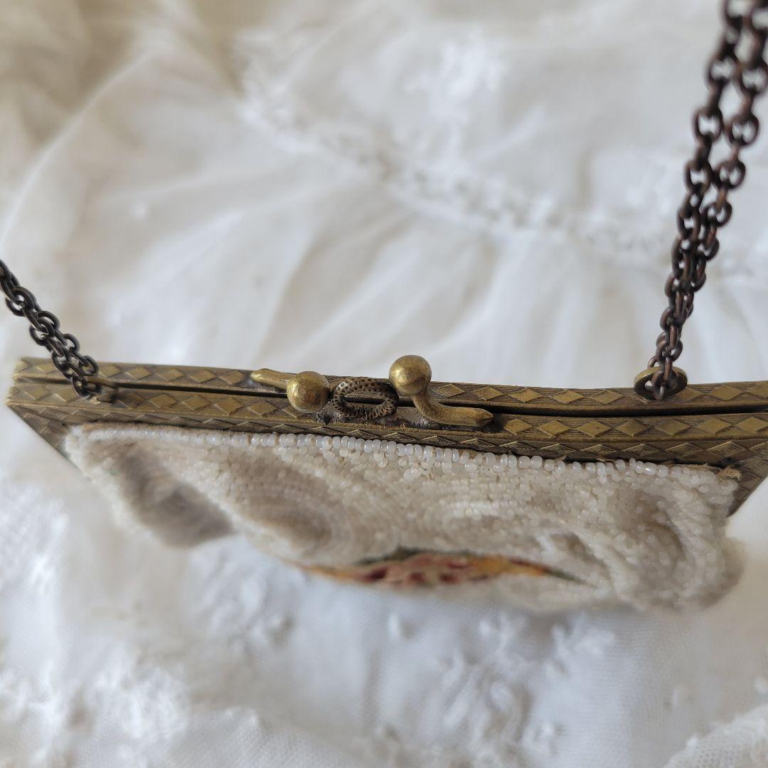 フランス　アンティーク　ビーズバッグ