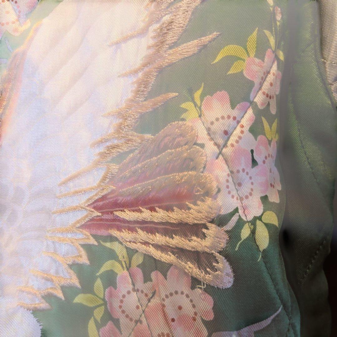 虎と鷹刺繍 ネイビー スカジャン