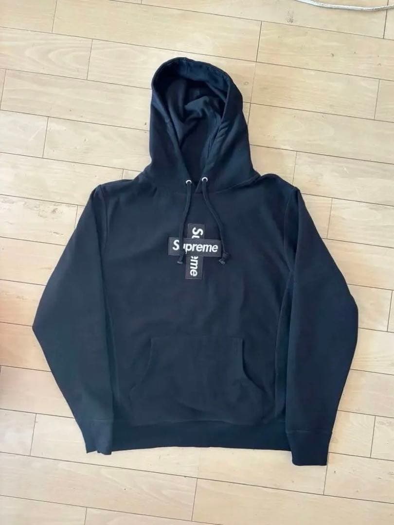 極美品　Supreme シュプリーム パーカー クロスボックスロゴ　キムタク着用