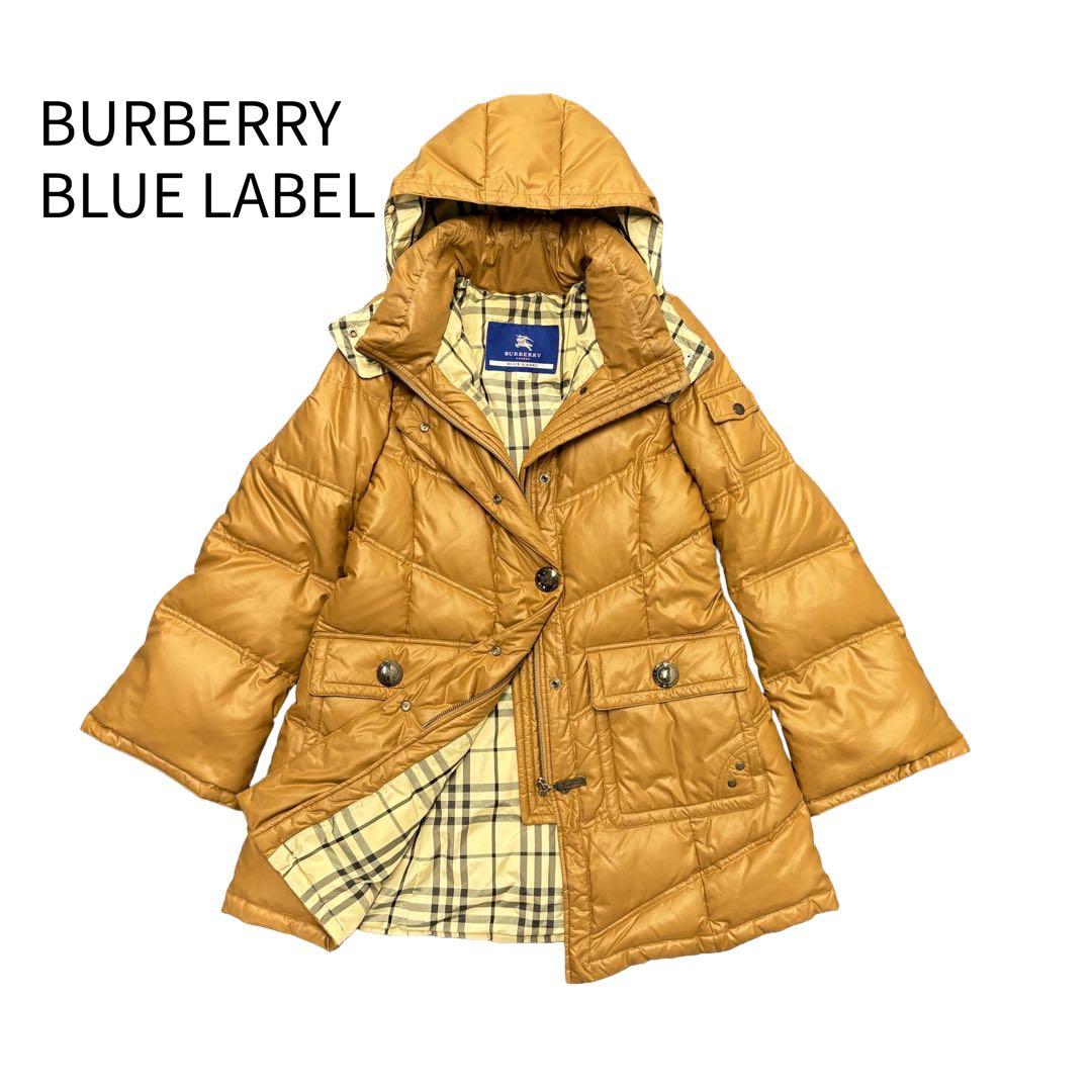 秦*琳様 バーバリーブルーレーベル　ダウンコート　フード付き　ノバチェック　大き