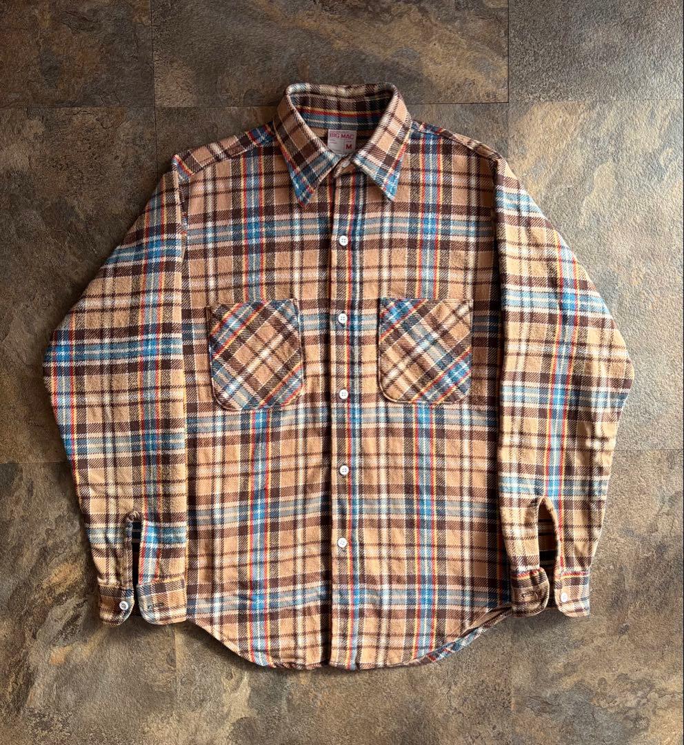 70s BIGMAC ビッグマック ヘビーネルシャツ 好配色 フランネル