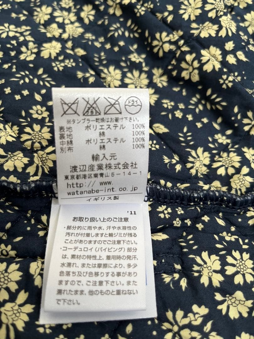 美品 LAVENHAM ラベンハム　リバティカペル柄　ダッフルコート 黒 　36