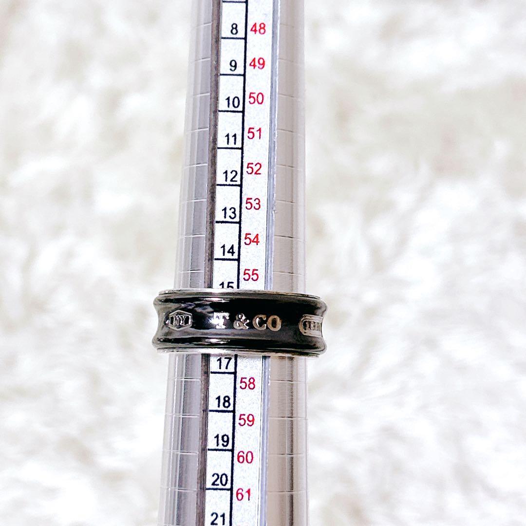 ティファニー 1837 ナロー リング ブラックチタン シルバー 指輪　16号