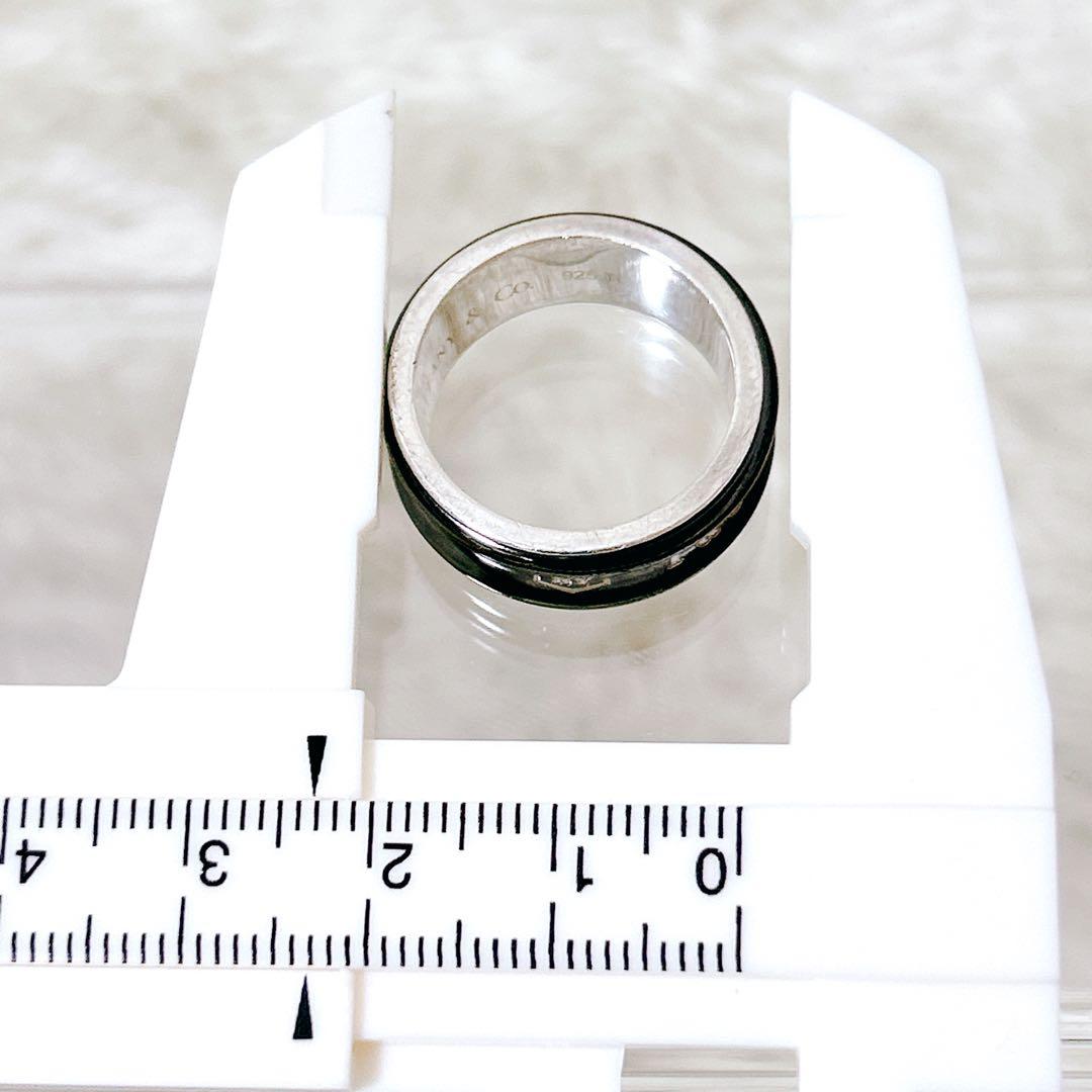 ティファニー 1837 ナロー リング ブラックチタン シルバー 指輪　16号