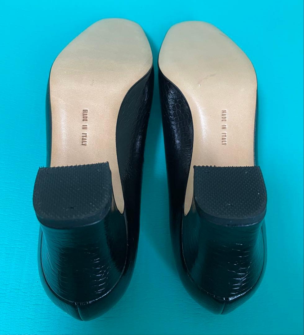 あ*こ様 Ferragamo ブラックレザー パンプス 中ヒール