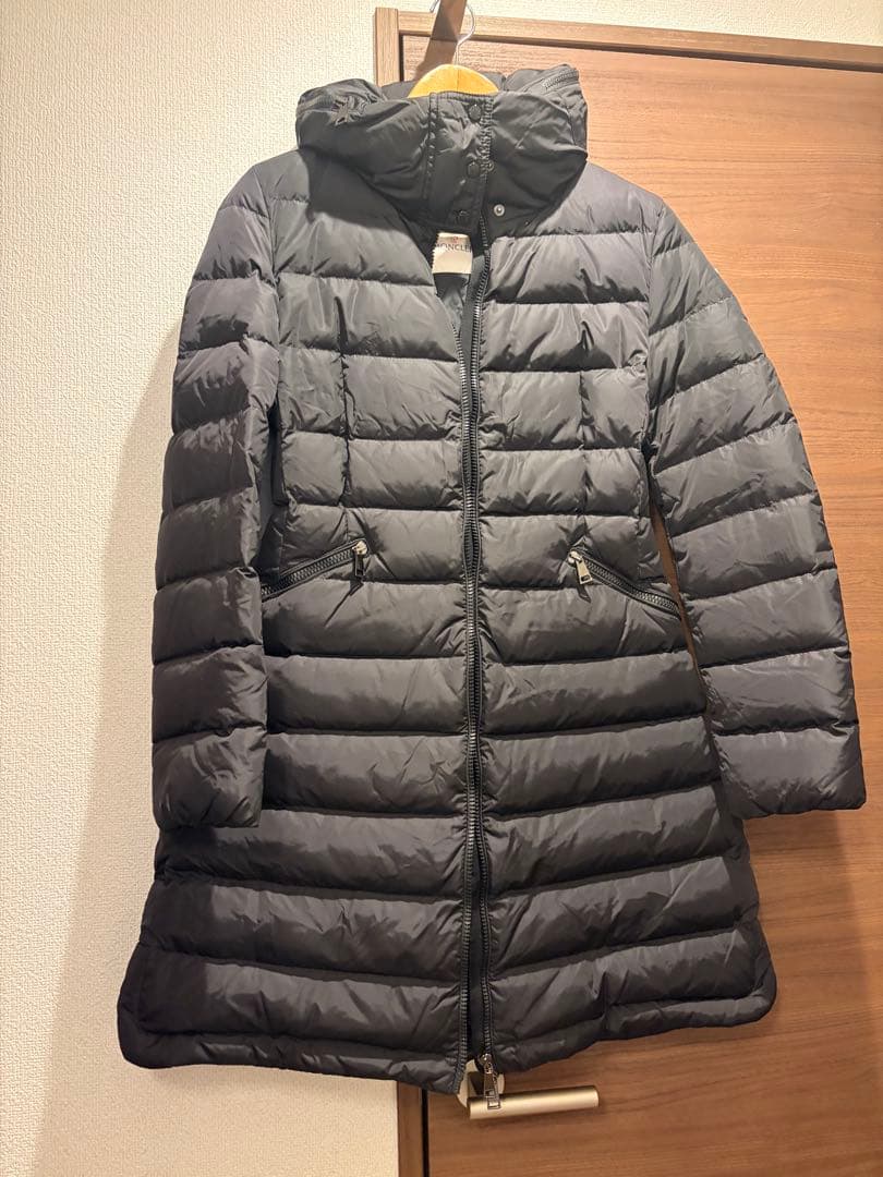 モンクレール ロングダウンジャケット 2way フード 美シルエット フラメッテ